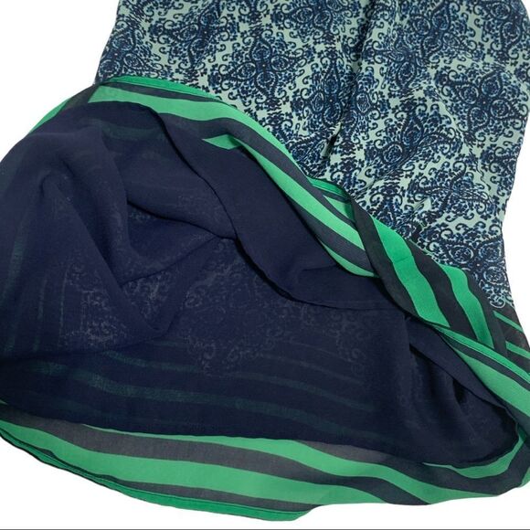 Cabi 107 Border Stripe Tank Top Blouse Blue & Green Sz S - Picture 6 of 11